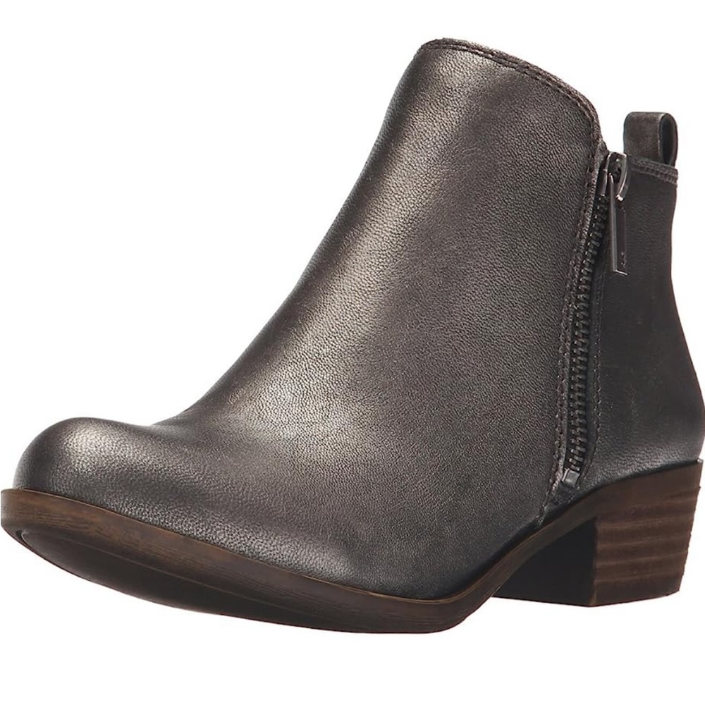 NWT Lucky Brand Womens Basel Pewter Rock Boot Bootie Shootie Shoes SIZE 6M